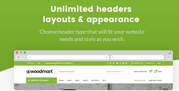 Woodmart Theme Review Visual Header Builder 